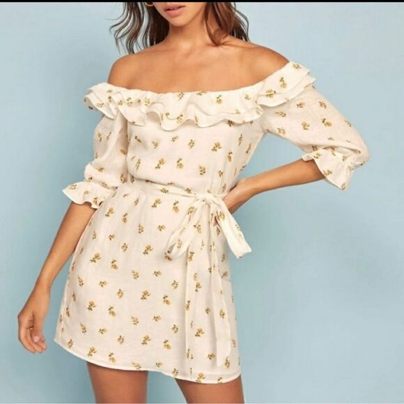 Reformation Indio Floral Dress Linen - Picture 1 of 7